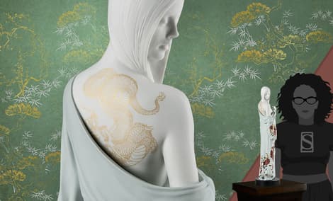 Gallery Feature Image of Beauty with Dragon Tattoo Woman Figurine - Click to open image gallery