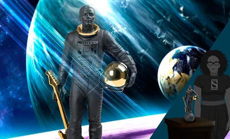 Gallery Feature Image of Walking on the Moon (Black & Gold) Figurine - Click to open image gallery