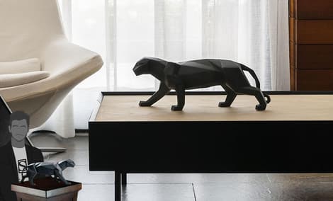 Gallery Feature Image of Panther (Black Matte) Figurine - Click to open image gallery