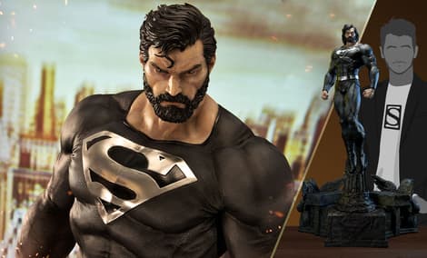 Gallery Feature Image of Superman (Black Version) 1:3 Scale Statue - Click to open image gallery