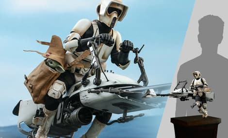Gallery Feature Image of Scout Trooper and Speeder Bike Sixth Scale Figure Set - Click to open image gallery