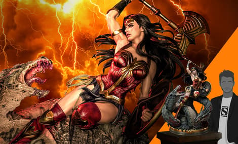 Gallery Feature Image of Wonder Woman VS Hydra 1:3 Scale Statue - Click to open image gallery