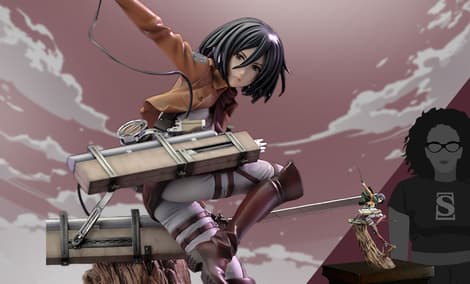 Gallery Feature Image of Mikasa Ackerman (Renewal Package Variant) Statue - Click to open image gallery