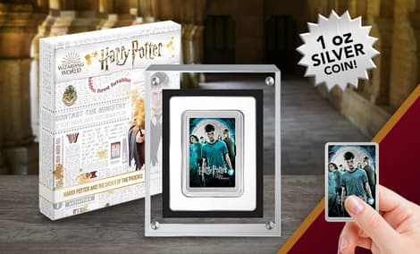 Gallery Feature Image of Harry Potter and the Order of Phoenix Silver Coin Silver Collectible - Click to open image gallery