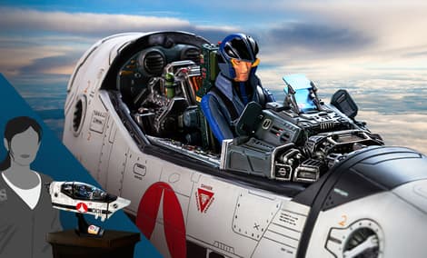 Gallery Feature Image of Valkyrie VF-1S Cockpit Statue - Click to open image gallery