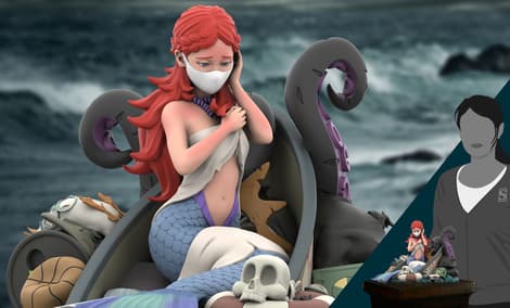 Gallery Feature Image of Mermaid's Ruin Polystone Statue - Click to open image gallery