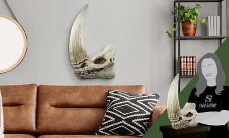 Gallery Feature Image of Mudhorn Skull Wall Decor Statue - Click to open image gallery