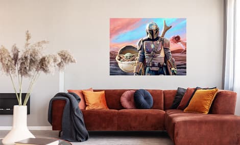 Gallery Feature Image of Mandalorian and The Child Mural Mural - Click to open image gallery