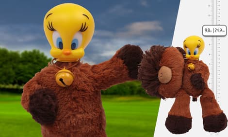 Gallery Feature Image of Tweety Highland Cow Plush Collectible Figure - Click to open image gallery