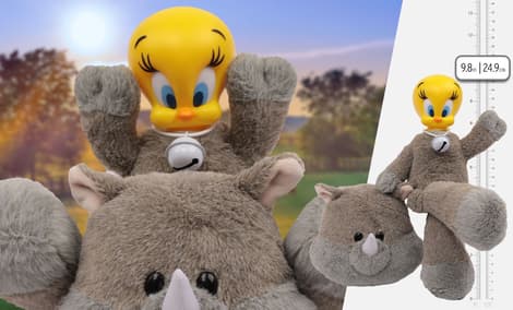 Gallery Feature Image of Tweety Rhino Cow Plush Collectible Figure - Click to open image gallery