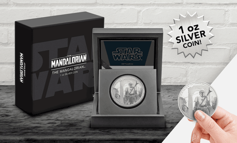 Gallery Feature Image of The Mandalorian™ Classic 1oz Silver Coin Silver Collectible - Click to open image gallery