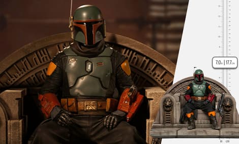 Gallery Feature Image of Boba Fett on Throne Deluxe 1:10 Scale Statue - Click to open image gallery