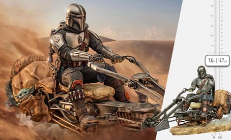 Gallery Feature Image of The Mandalorian on Speederbike Deluxe 1:10 Scale Statue - Click to open image gallery