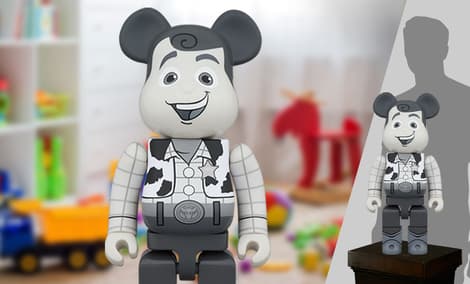 Gallery Feature Image of Be@rbrick Woody (Black & White Version) 1000% Bearbrick - Click to open image gallery