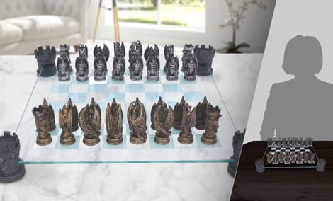 Gallery Feature Image of Kingdom of the Dragon Chess Set Board Game - Click to open image gallery