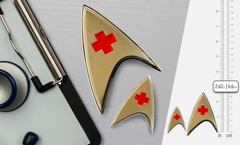 Gallery Feature Image of Enterprise Medical Badge and Pin Set Prop Replica - Click to open image gallery