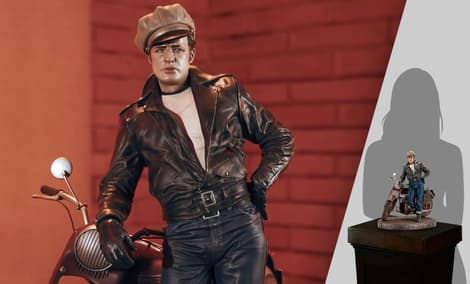 Gallery Feature Image of Marlon Brando With Bike Statue - Click to open image gallery