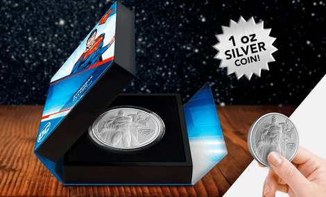 Gallery Feature Image of Superman Classic 1oz Silver Coin Silver Collectible - Click to open image gallery