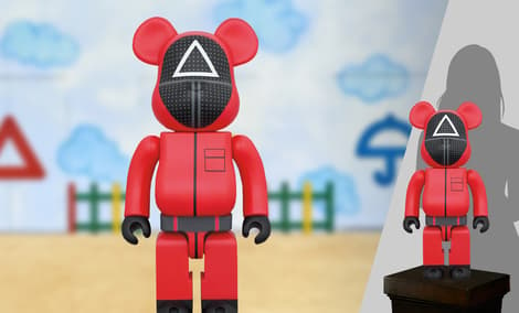 Gallery Feature Image of Be@rbrick Squid Game Guard (Triangle) 1000% Bearbrick - Click to open image gallery