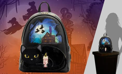 Gallery Feature Image of Hocus Pocus Binx Pocket Mini Backpack Backpack - Click to open image gallery