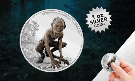 Gallery Feature Image of Gollum 1oz Silver Coin Silver Collectible - Click to open image gallery