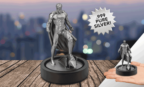 Gallery Feature Image of Superman Silver Miniature Silver Collectible - Click to open image gallery