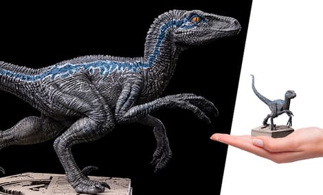 Gallery Feature Image of Velociraptor Blue Statue - Click to open image gallery