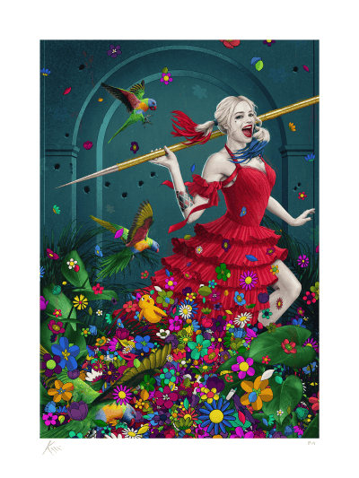 Harley Quinn: Red Flags Art Print