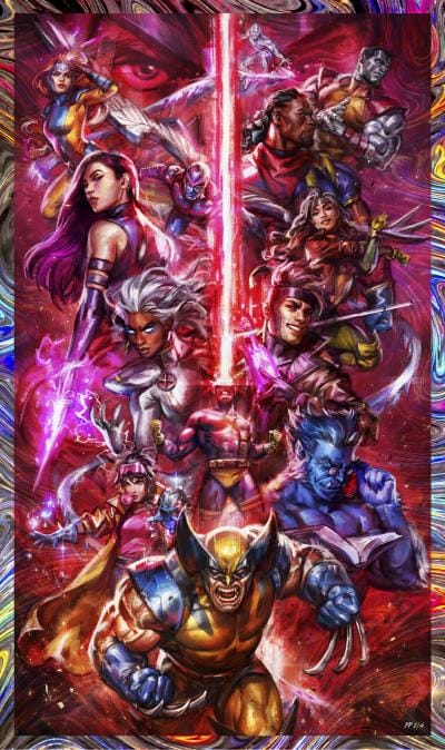 The X-Men vs Magneto (Holofoil Variant) Marvel Art Print Image