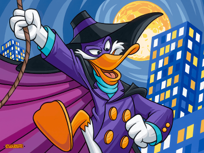 Darkwing on the Case Disney Art Print Image