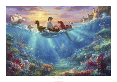 The Little Mermaid Falling in Love Disney Art Print Image