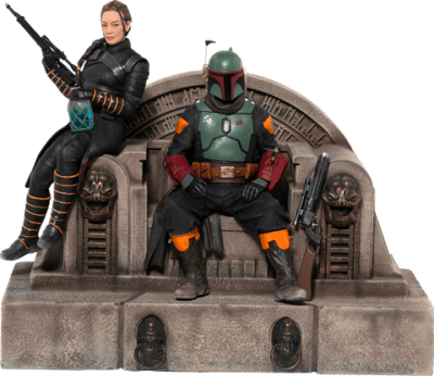 Boba Fett & Fennec Shand on Throne Deluxe 1:10 Scale Statue