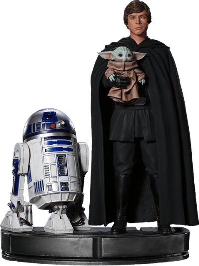 Luke Skywalker, R2-D2 and Grogu Statue