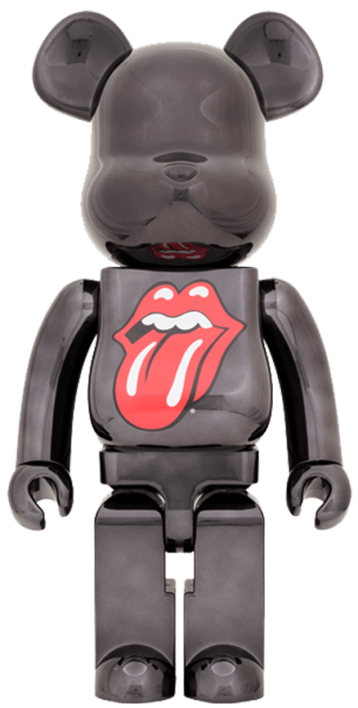 Be@rbrick The Rolling Stones Lips & Tongue (Black Chrome Version) 1000% Bearbrick