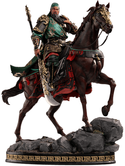 Blade-Wielding Guan Yu (Colored Version) Statue