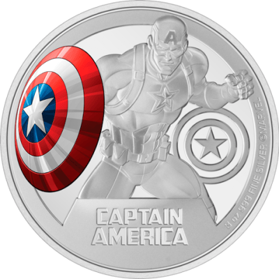 Captain America 3oz Silver Coin Silver Collectible