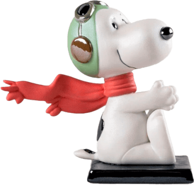 Snoopy Flying Ace Peanuts Porcelain Statue Image