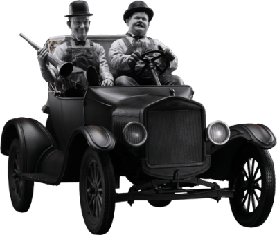 Stan Laurel & Oliver Hardy on Ford T Stan Laurel & Oliver Hardy Statues Image