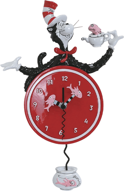 Cat in the Hat Wall Clock Dr. Seuss Figurine Image