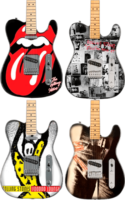 The Rolling Stones Icons Collectible Miniature Guitar Set The Rolling Stones Miniature Image