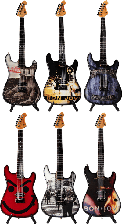 Bon Jovi Collectible Miniature Guitar Set Bon Jovi Miniature Image