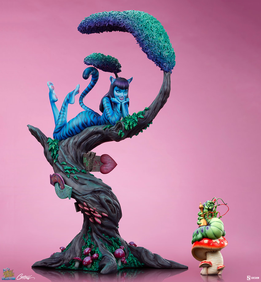 J Scott Campbell Lady Cheshire Cat Statues  View 3