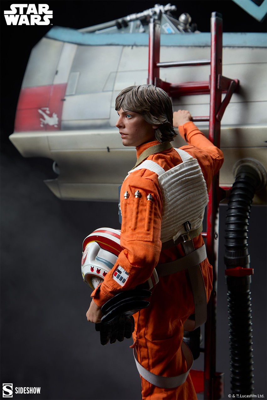 Star Wars Luke Skywalker™ & X-Wing: Red Five, Standing By Premium Format™ Figure - Prototype Shown View 2