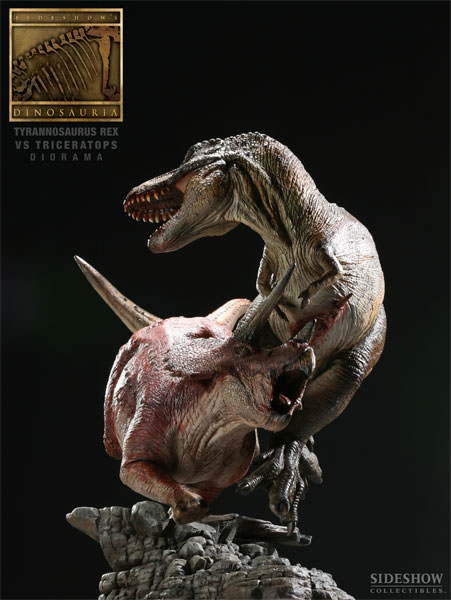 Dinosauria Tyrannosaurus Rex VS Triceratops Diorama Polystone Diorama  Collector Edition  View 2