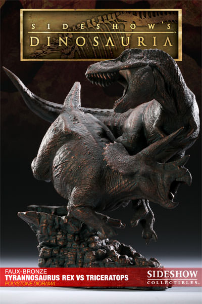 Dinosauria Tyrannosaurus Rex VS Triceratops Diorama Polystone Diorama  View 1