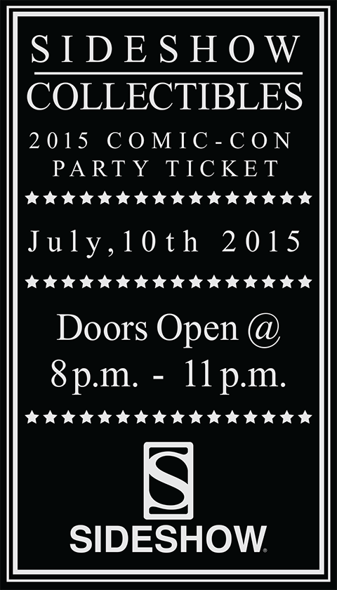2015 Sideshow Comic-Con Party Ticket Ticket - Prototype Shown View 2