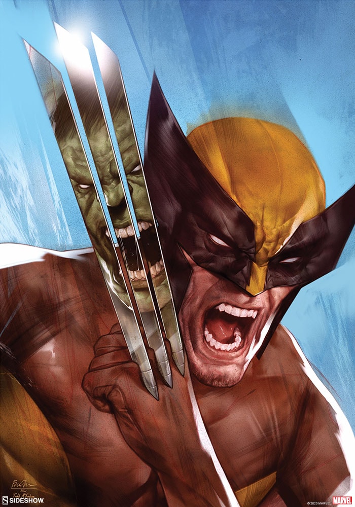 Marvel The Incredible Hulk vs Wolverine Art Print  Exclusive Edition  View 3