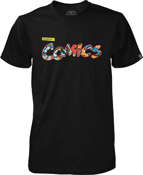 Raised by Comics T-shirt View 4