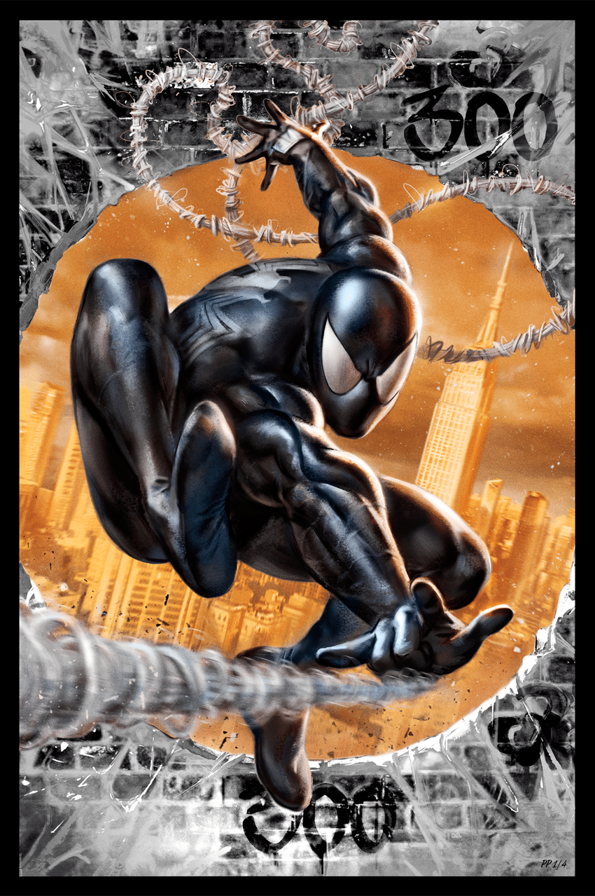 Marvel The Amazing Spider-Man #300 Tribute (Black High-Gloss Variant) Art Print  Exclusive Edition  View 6