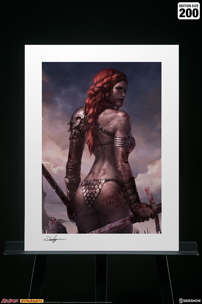 Dynamite Red Sonja: Birth of the She-Devil (Post-Battle Bloody Variant) Art Print  View 2